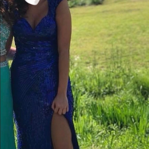 Jewelry - Homecoming Dress Blue Sequin Dress with earrings